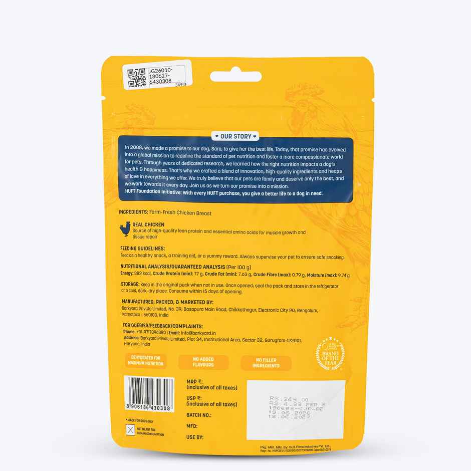 HUFT Sara's Chicken Jerky Treat With High ProteinPacket Combo
