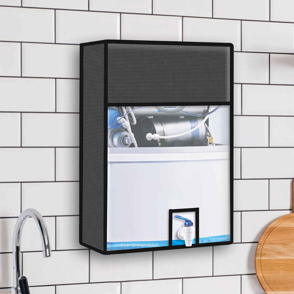 Kuber Industries RO Water Purifier Cover | Dust Protective | Mini Check Grey