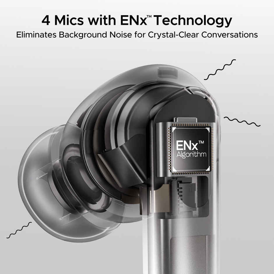 boAt Airdopes 111 v2 TWS Ear Buds with mic, Premium Leather Finish, 4Mics ENx,50HRS Battery, Free Music Streaming,13mm Drivers,Fast Charge,Dual Pair, Bluetooth Earbuds - Ivory White
