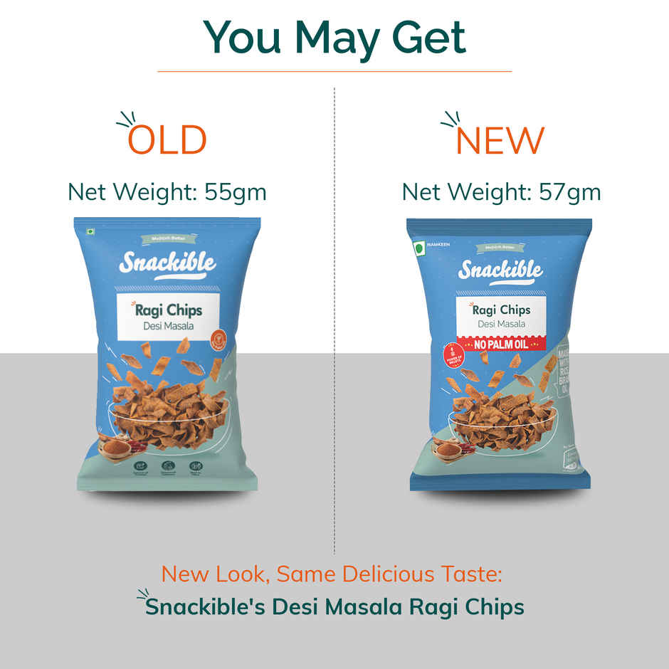 Snackible Desi Masala Ragi Chips | High Fibre, No Palm Oil