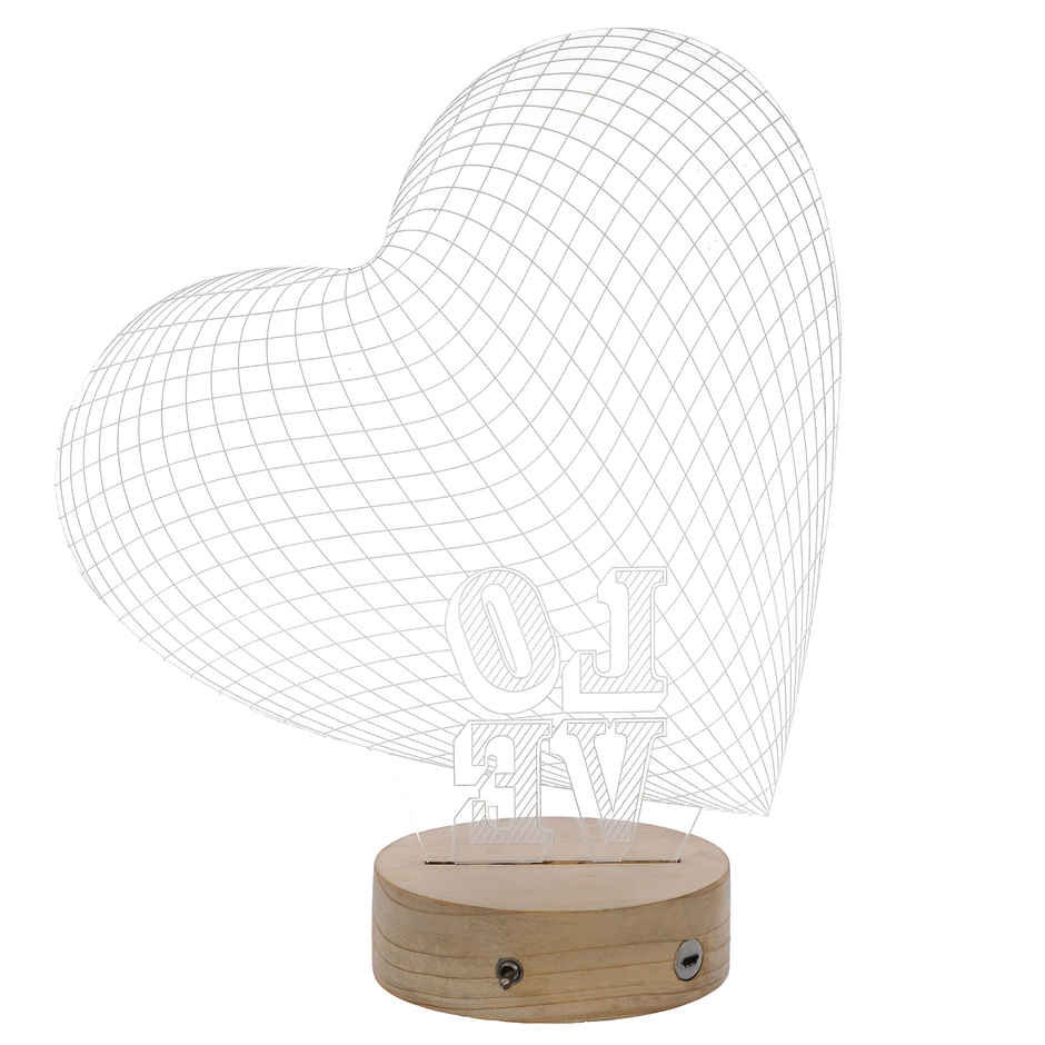 Heart Design Night Table Lamp Decorative Gift Set | eCraftIndia