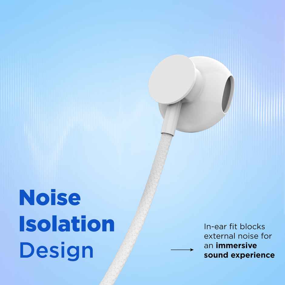 Aroma HF507 - 3.5mm Jack Clear Hi-Fi Sound With Volume Control Wired Earphone | White