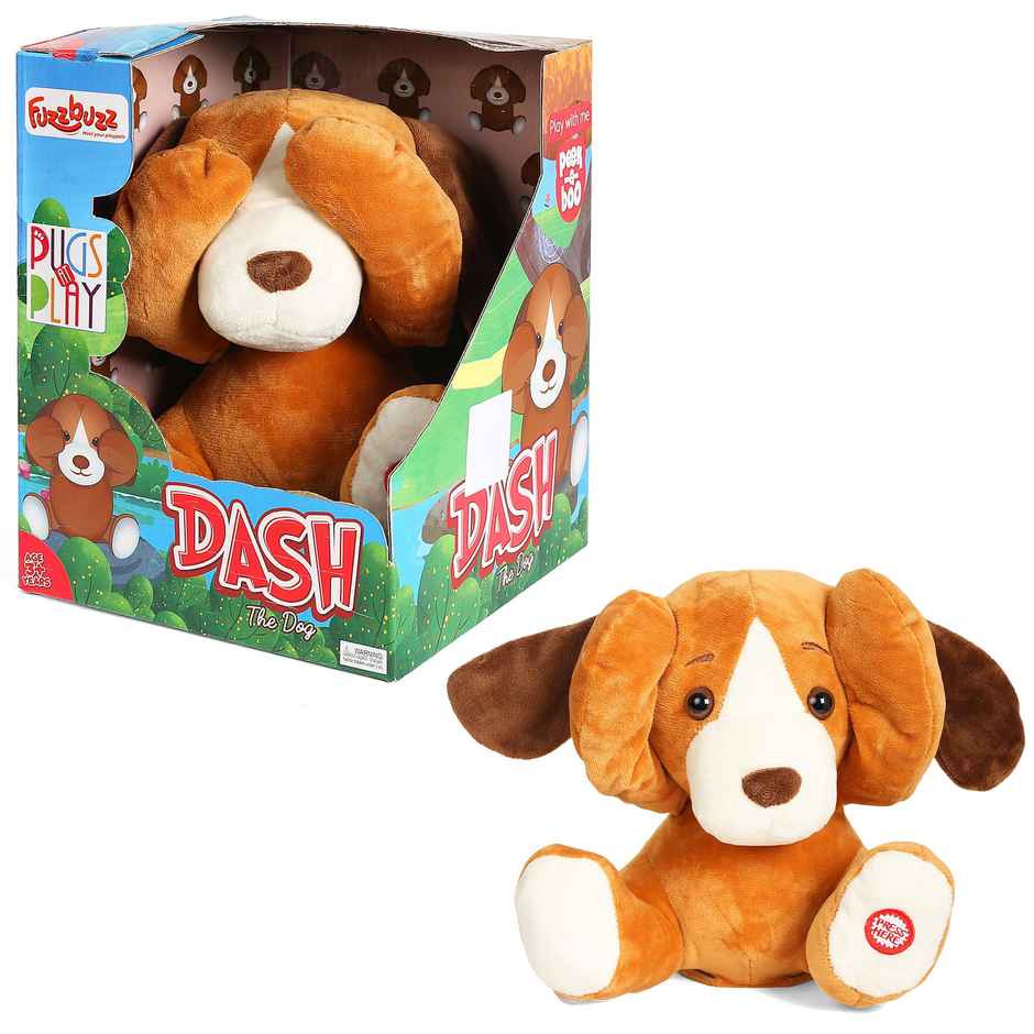 Hamley's Fuzzbuzz Peek A Boo Dash Dog, 3Y+, Brown
