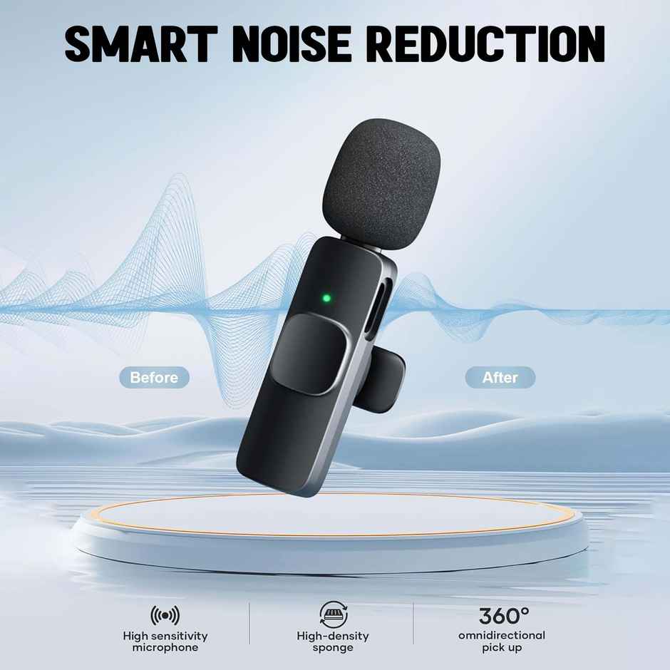 KMW 01 Wireless Microphone | Plug and Play | 20m Range | High Sensitivity | Wide Compatibility, Clear Sound | Type-C & iOS Connector Type