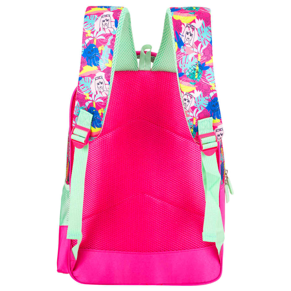 Striders Barbie Stylish School Bag 16 Inch Pink Girls Backpack with Spacious Compartments