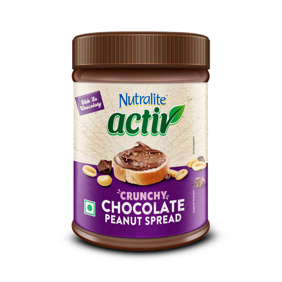 Nutralite Activ Peanut Spread | Chocolate Crunchy | 20g Protein per 100g