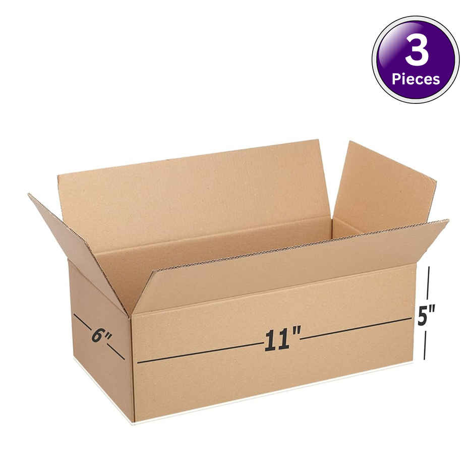 SE7EN Brown Corrugated Cardboard 3 Ply Box - 11 x 6 x 5 in