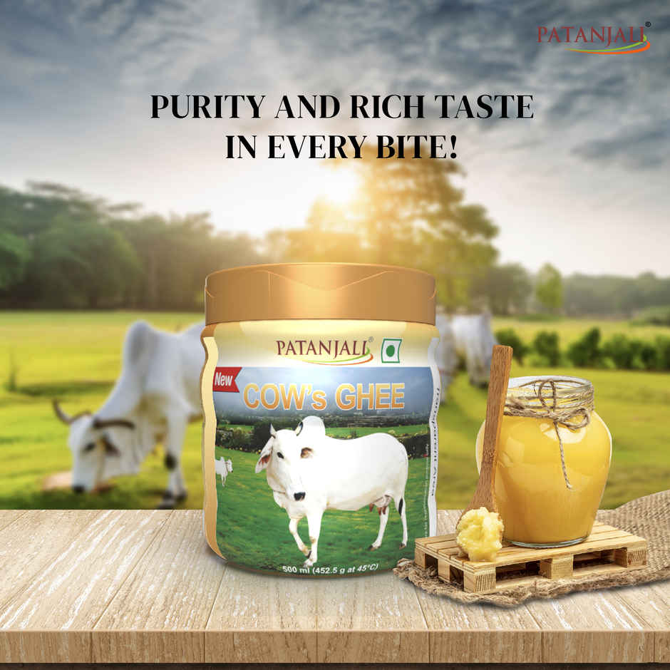 Patanjali Cow Ghee Jar - Pure Danedar, Rich Aroma, Cow Ghee