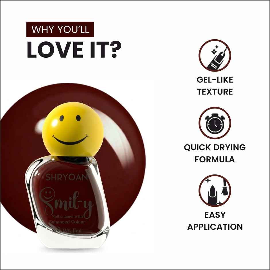 Shryoan Smily Nail Enamel with Enhanced Colour | Chocolate