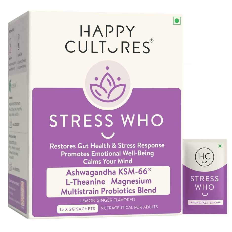 Happy Cultures Stress Who | Ashwagandha KSM-66 & L-Theanine |15pcs