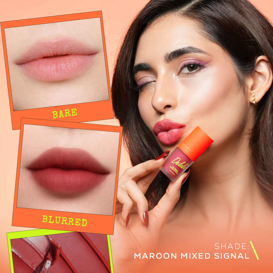 RENEE Delulu Blurring Matte Liquid Lipstick With Jojoba Oil & Rosehip Oil Maroon Mixed Signal