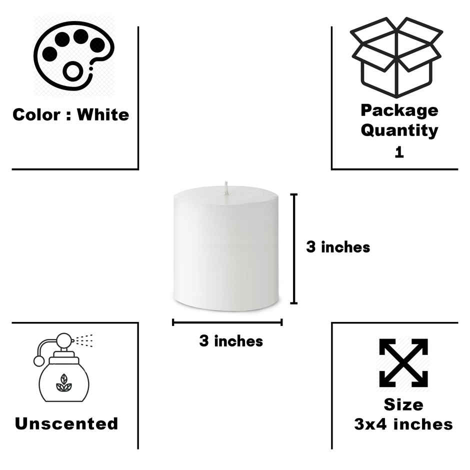 Auradecor 3 x 3 Pillar Candle | Unscented