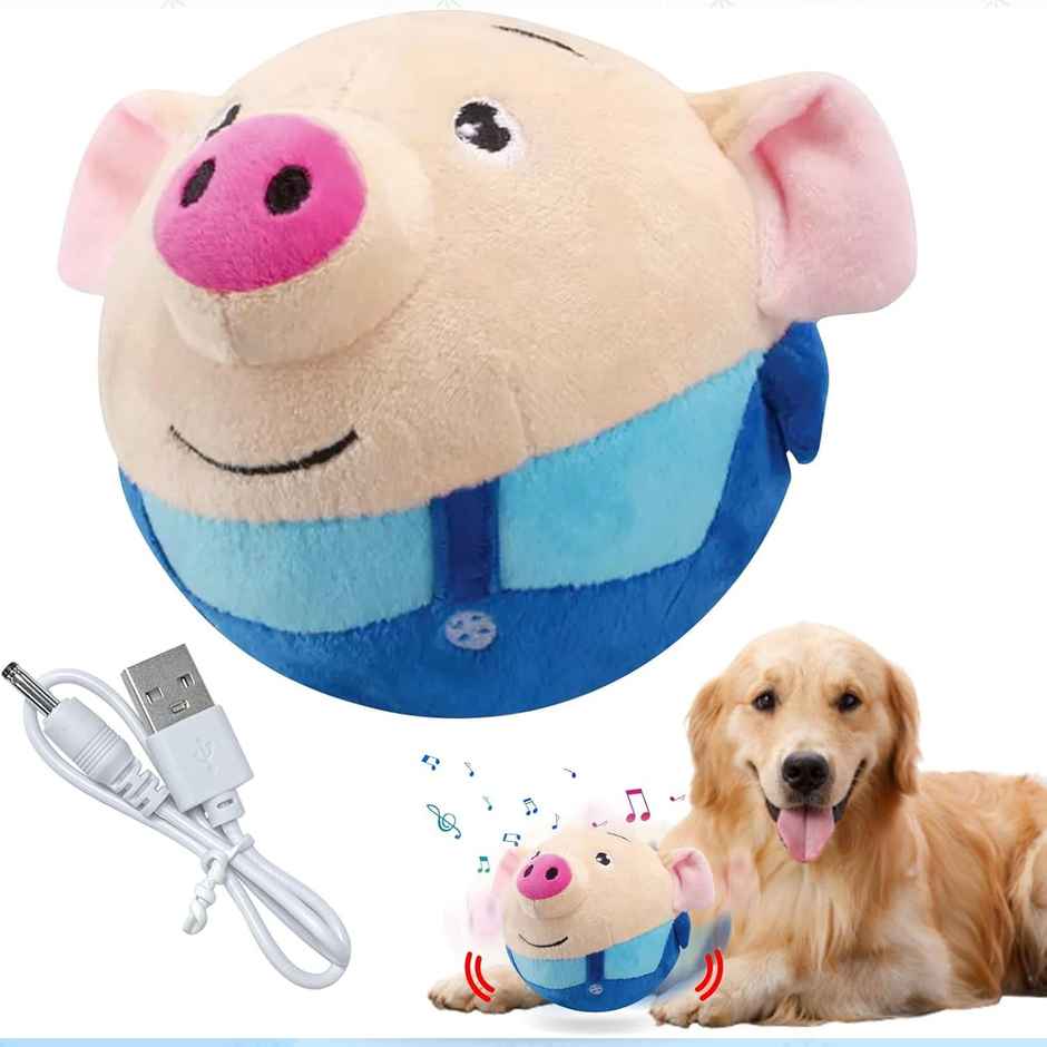 Kidology Interactive Bouncing Pig Plush Toy for Dogs| Musical Dog Toys