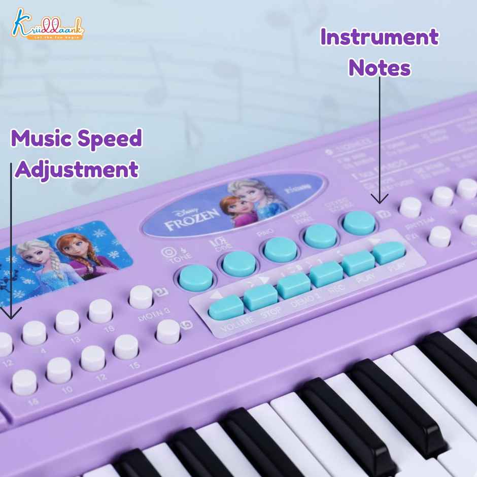 Kriiddaank Frozen Theme Keyboard Piano-37 Keys, Multiple Instrument Sounds with Microphone