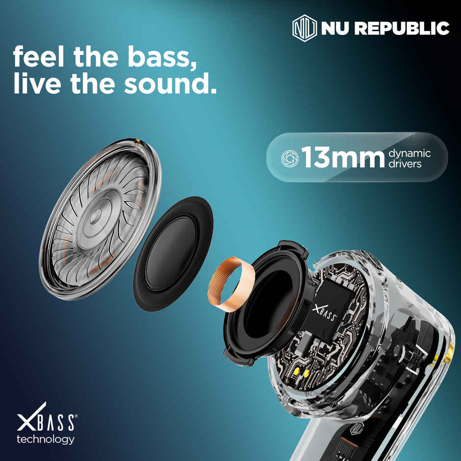 Nu Republic Epic X4 With 52 Hrs Playtime Tws Earbuds | Silver | Black