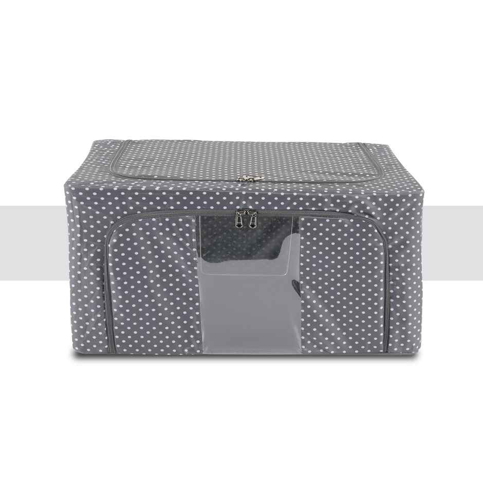Kuber Industries 24L Clothes Storage Box | Wardrobe Organizer & Waterproof Storage | Grey Dot