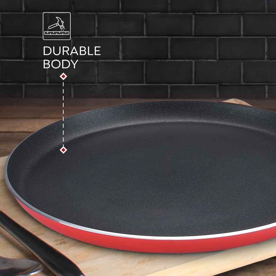 Judge By Prestige Ace Plus NonStick Cookware Omni Tawa 28cm,Induction Compatibe,1yr Warranty,Black