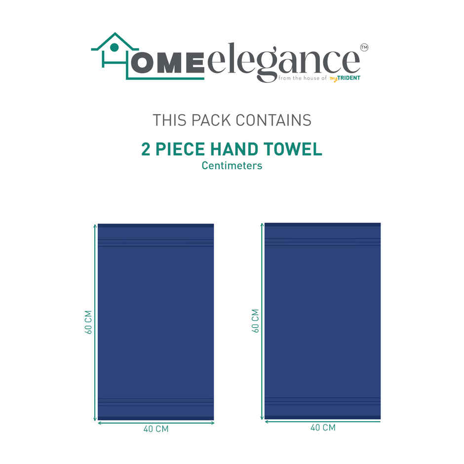 Mytrident Cotton Hand Towel | 400 GSM | Gym Towel Set - New Navy