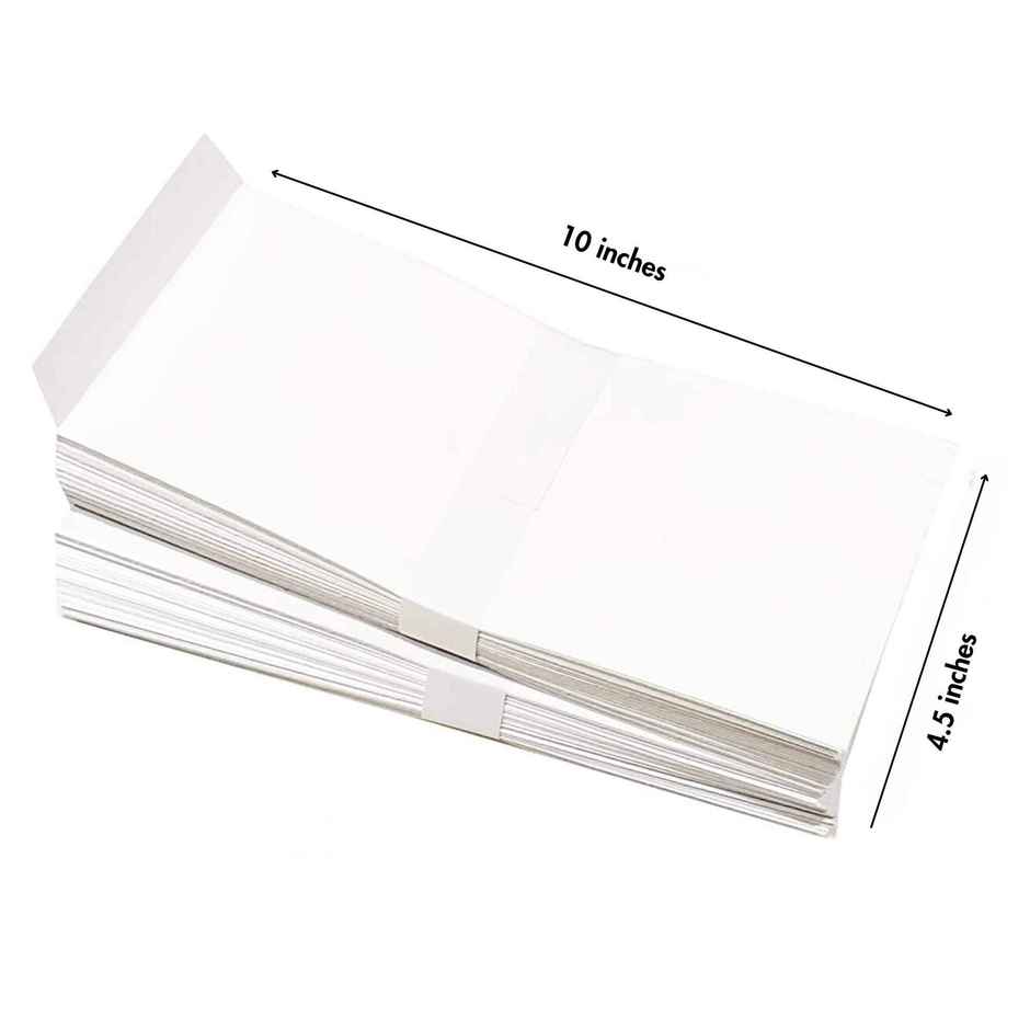 Saya White Envelopes 10 x 4.5 inch | 90 GSM Letter Envelopes | Pack of 50