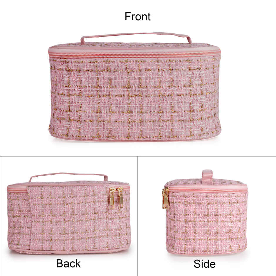 Bronson Professional Pink Makeup Pouch Cosmetic Organizer Kit Jewellery Storage Vanity