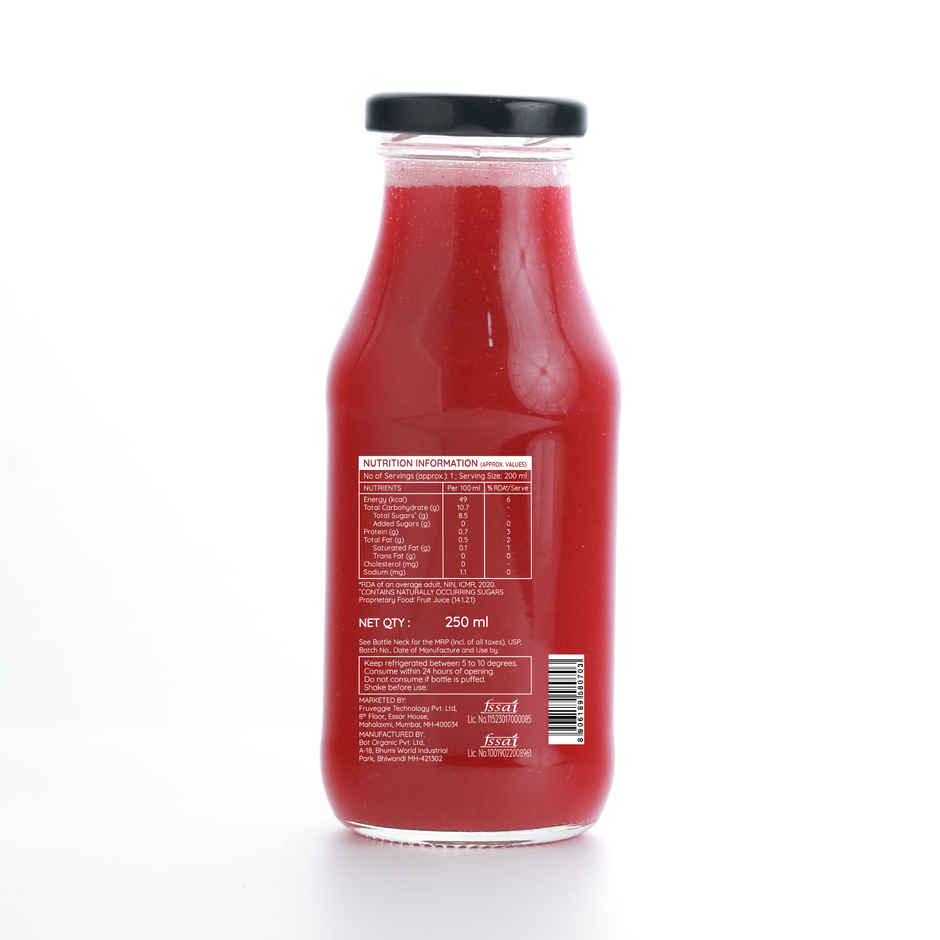 Pluckk Cold-Pressed Mixed Berries Juice | No Sugar, No Preservatives | Antioxidant-Rich | Combo