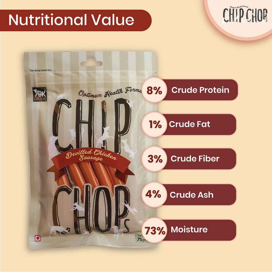 Chip Chops Devilled Chicken Sausage Dog Treat Combo 