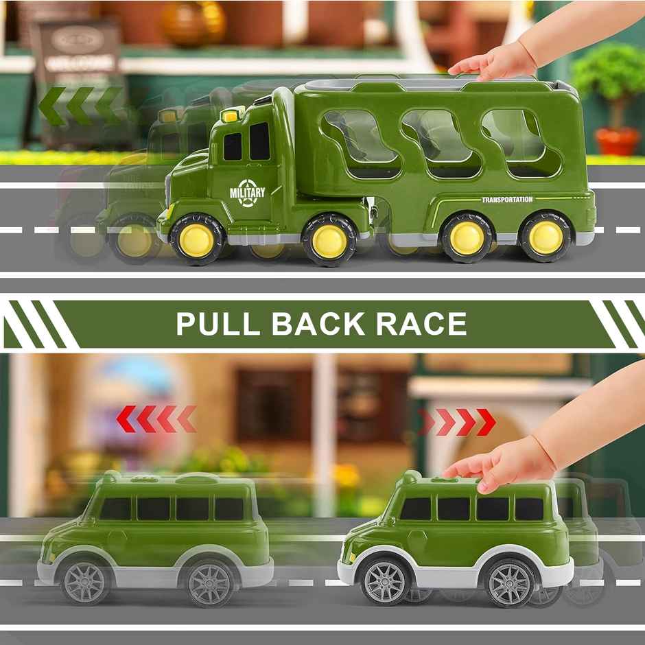 Kidology Army Truck Toy | Friction Car with Light & Music | Kids Gift