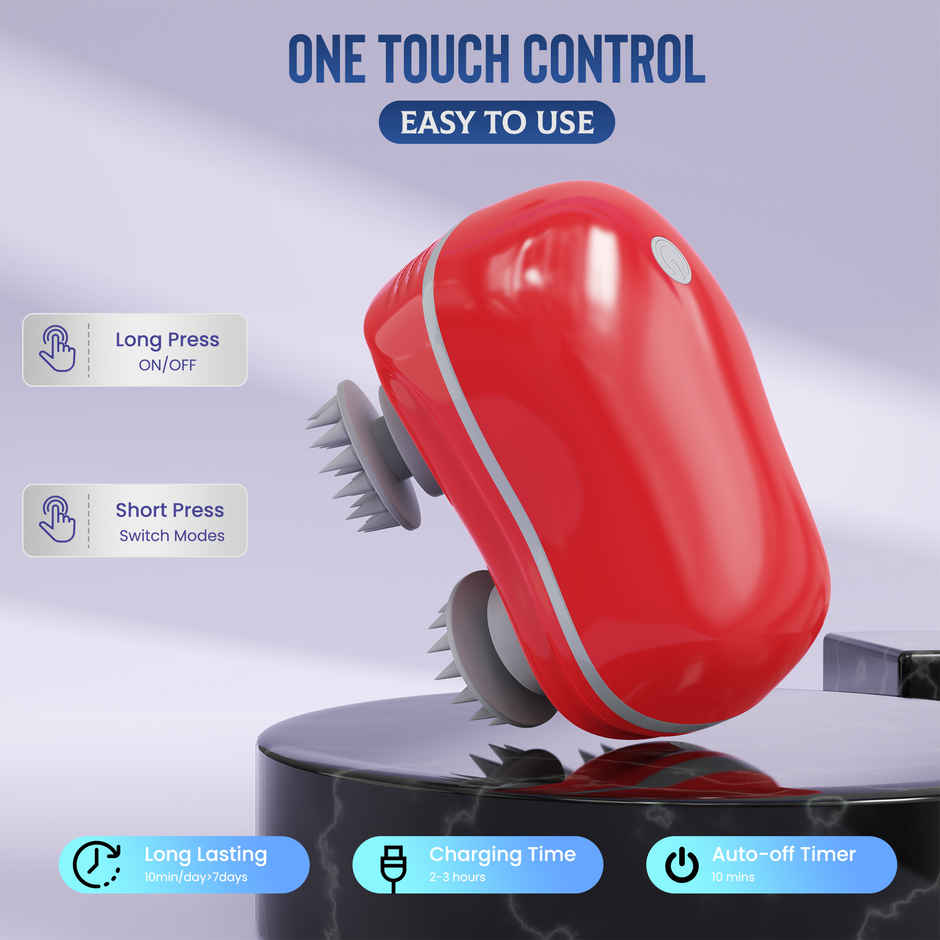 Aroma Head Massager For Scalp I Electric Scalp Massager For Hair Growth I Body Massager | Red