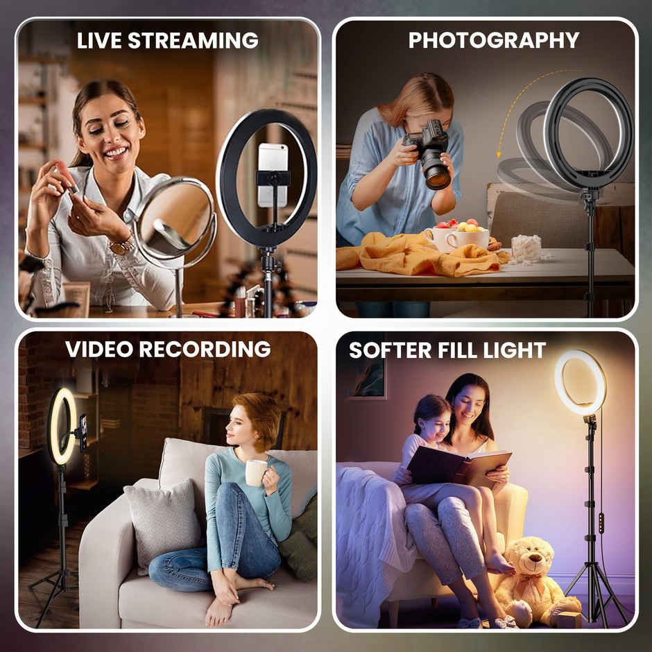 Kratos 10 Inch Ring Light with 7 Feet Tripod Stand