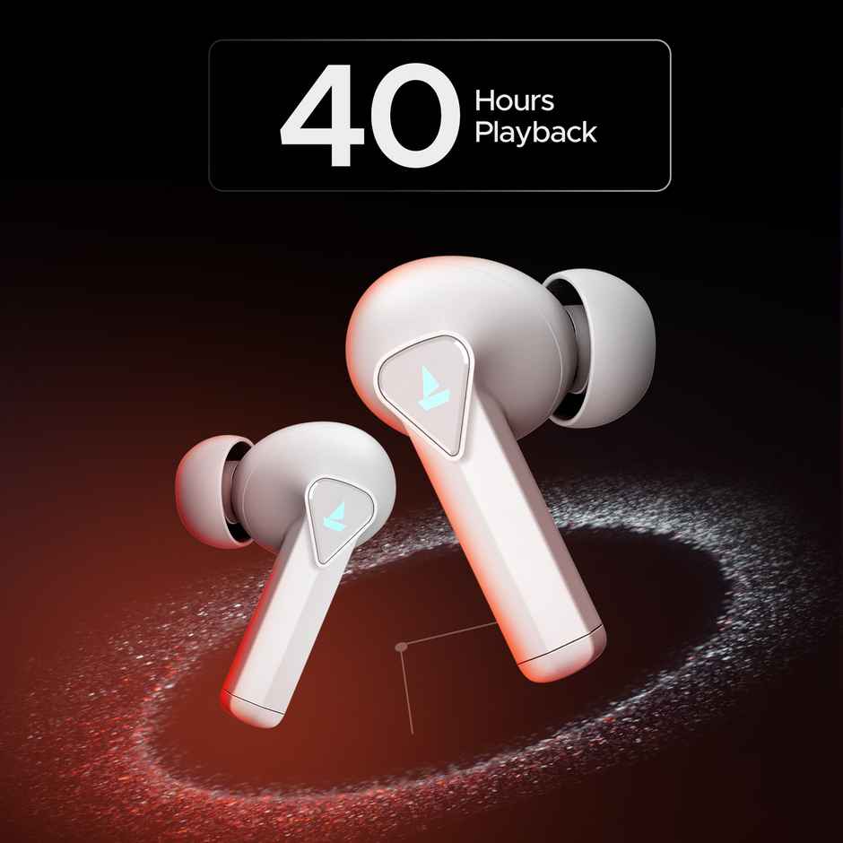 boAt Immortal 150 TWS Earbuds with Beast Mode(40ms Low Latency), 40 HRS Playback & ENx Technology Bluetooth - White Sabre