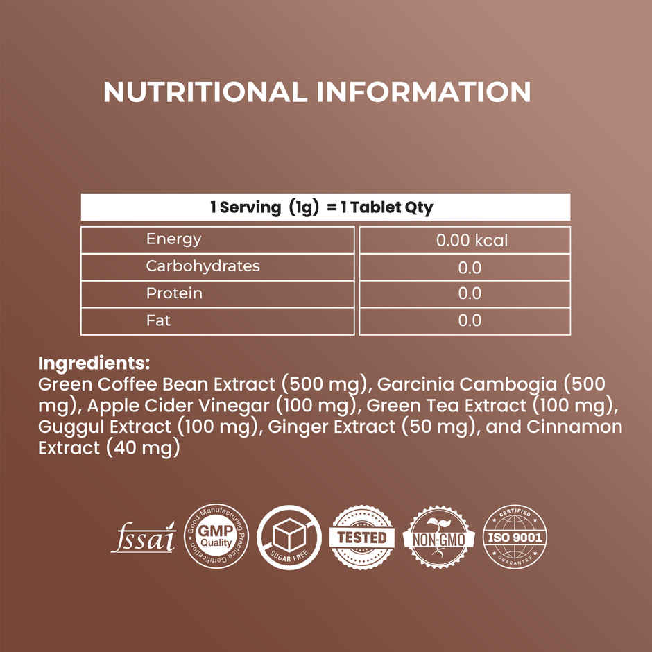 OYB Fat Burner with Garcinia, Green Tea & ACV | 30 Tablets | OYB Calorie Crush