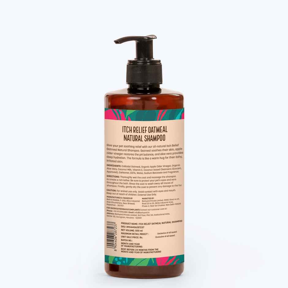 HUFT Natural Itch Relief Oatmeal Dog Shampoo Apple Cider Vinegar Aloe Vera