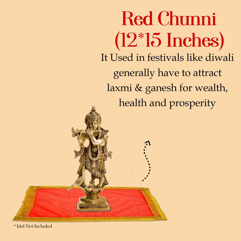Puja Red Chunni | 33 x 33 cm | Shubhkart