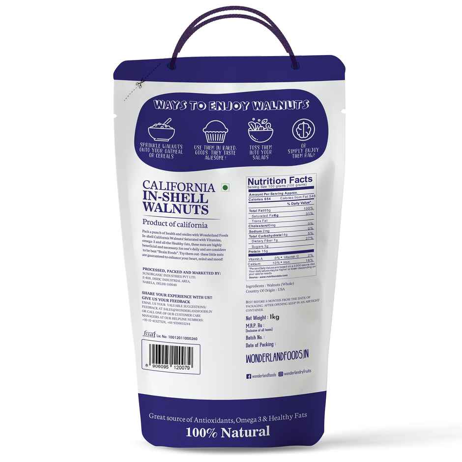 Wonderland Foods Vrat California In-shell Walnuts