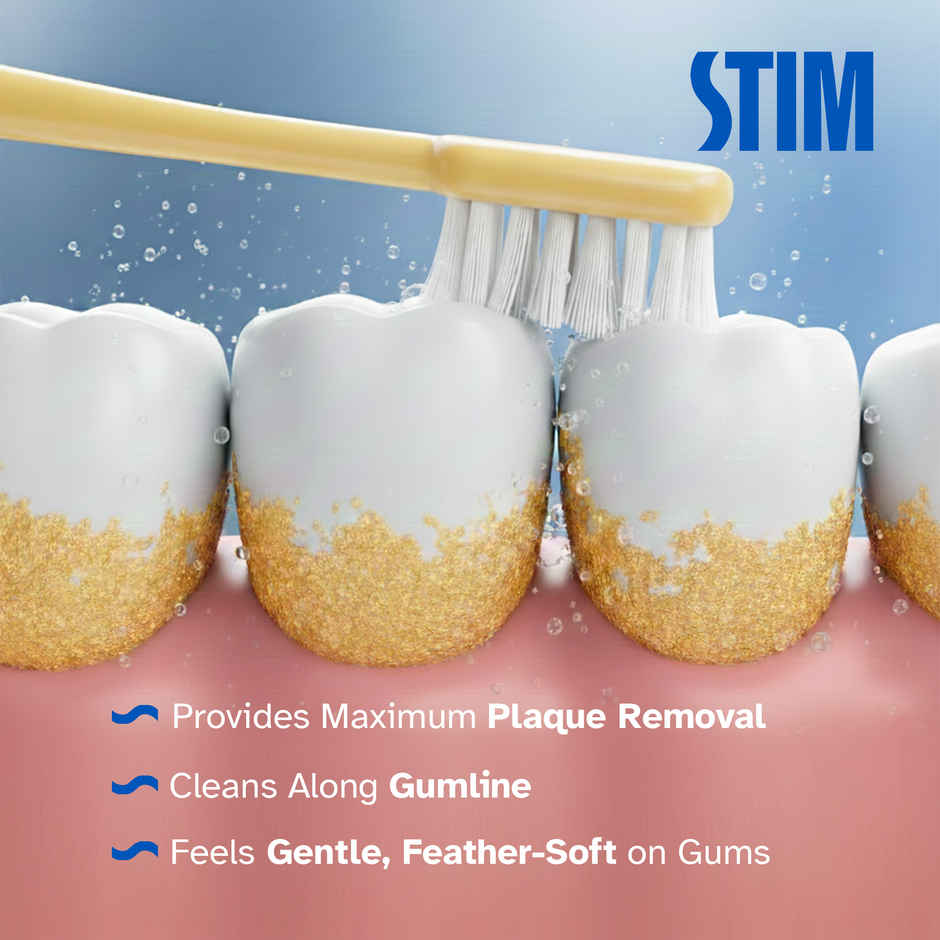 STIM Plus Toothbrush 4500 plus Ultra-Soft Bristles Tapered Tips for Sensitive Teeth