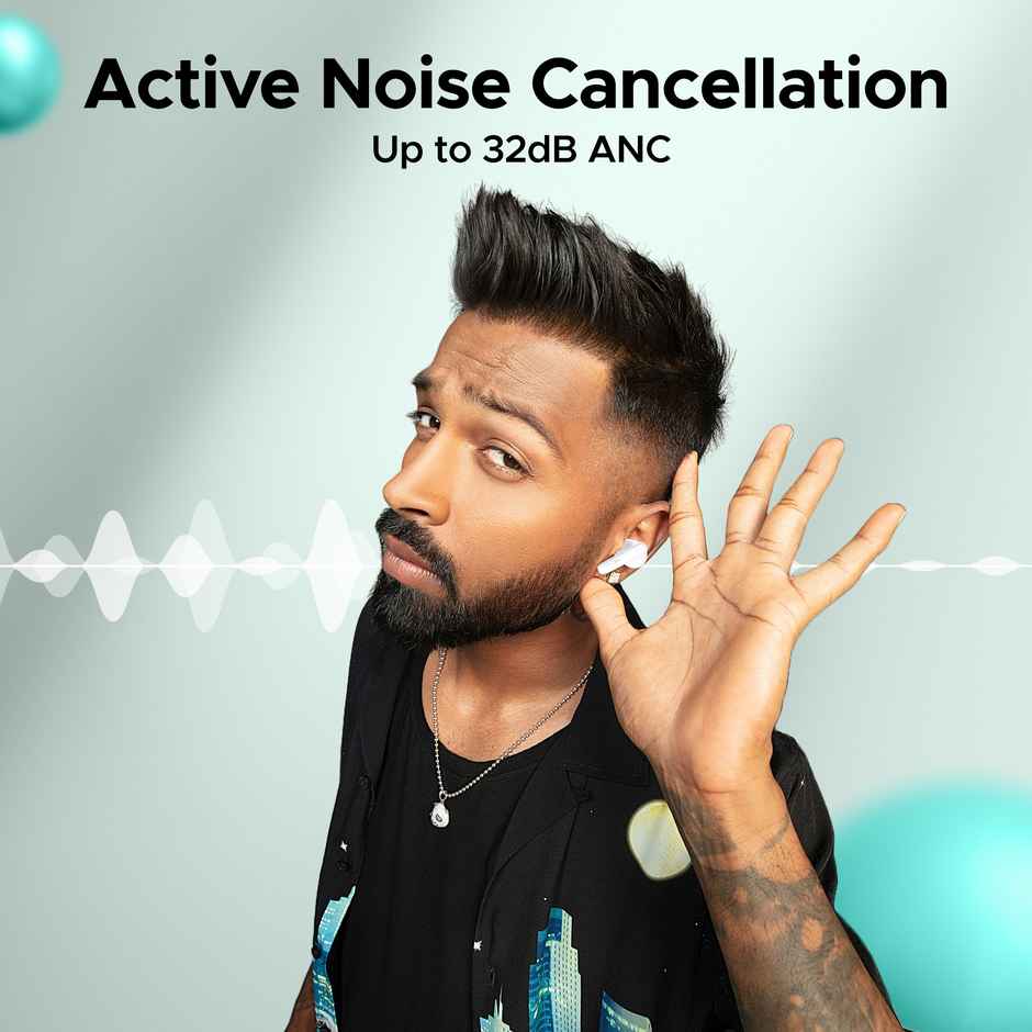 boAt Airdopes 161 TWS Earbuds With ANC Upto 32dB | 50H Playtime Asap Charge | BTv5.3 | White