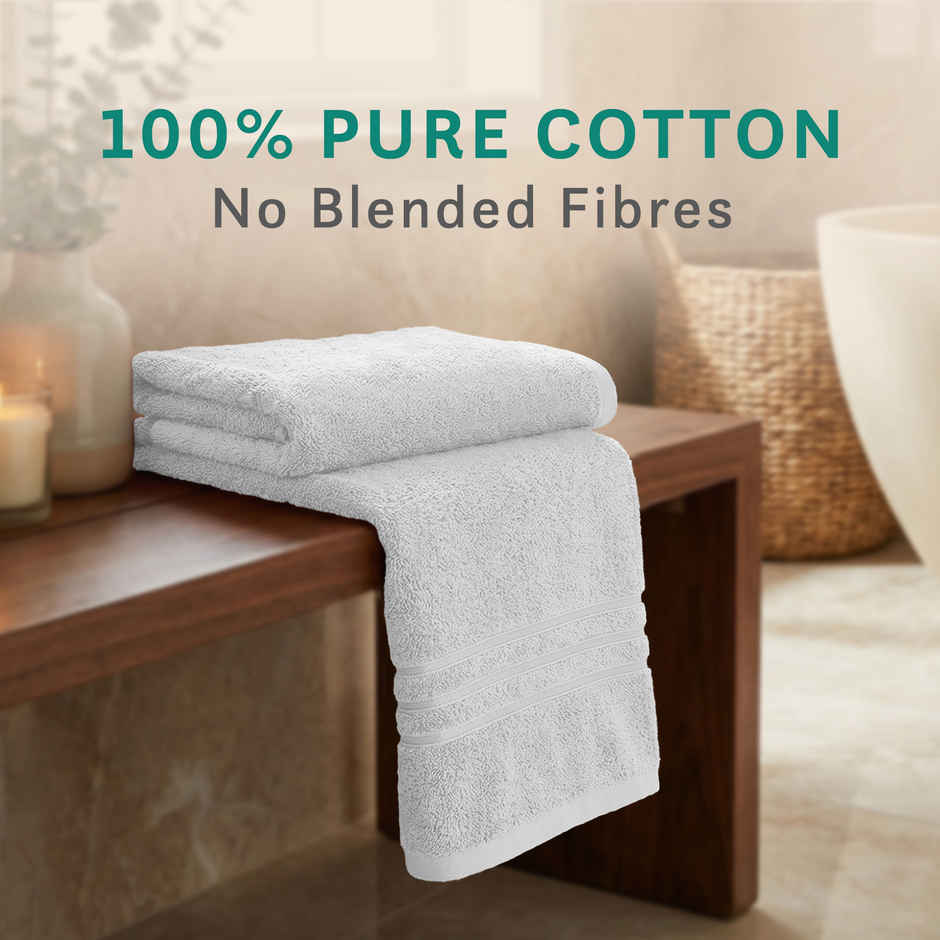 Mytrident Comfort Living Cotton Bath Towel | 28 in x 55 in | Ice Grey