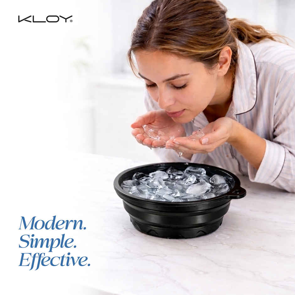 Kloy Collapsible Ice Facial Bowl for Face Cooling, Depuffing, Skin Tightening & Daily Skin Care