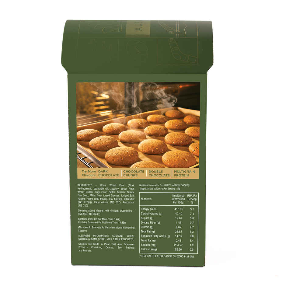 CookieMan Premium Millet Jaggery Ragi Atta Cookies Biscuits
