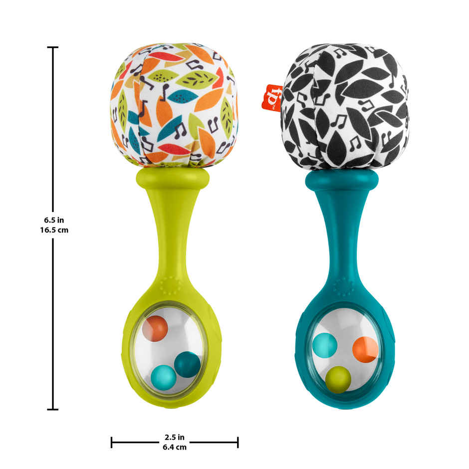 Fisher Price Rattle n Rock Maracas Baby Rattles Newborn Toys Neutral Colors
