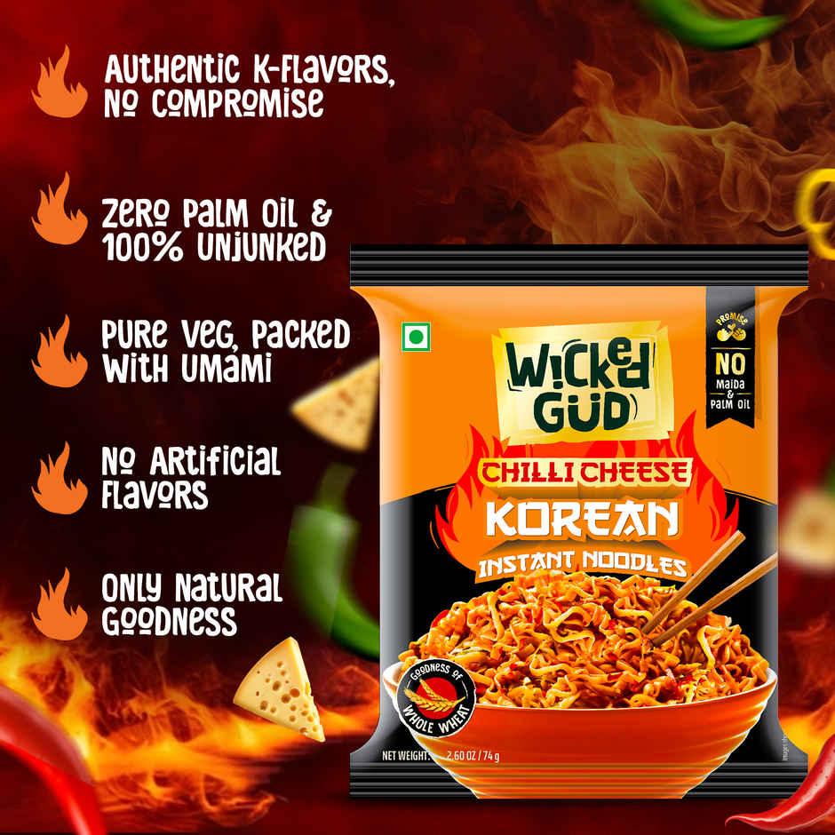 Wickedgud Chilli Cheese Instant Korean Noodles
