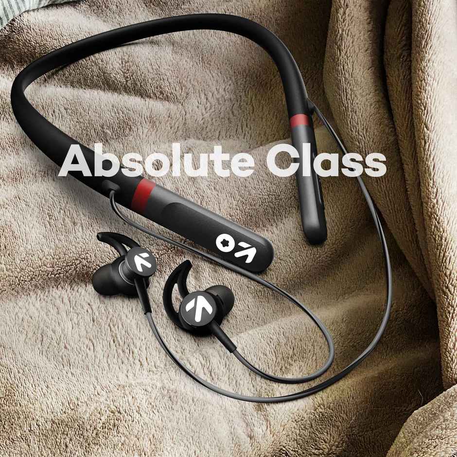 GOBOULT Fcharge Iin Ear Bluetooth Neckband with 40Hrs Playtime, ENC, Fast Charging, Fast Pairing Bluetooth - Black