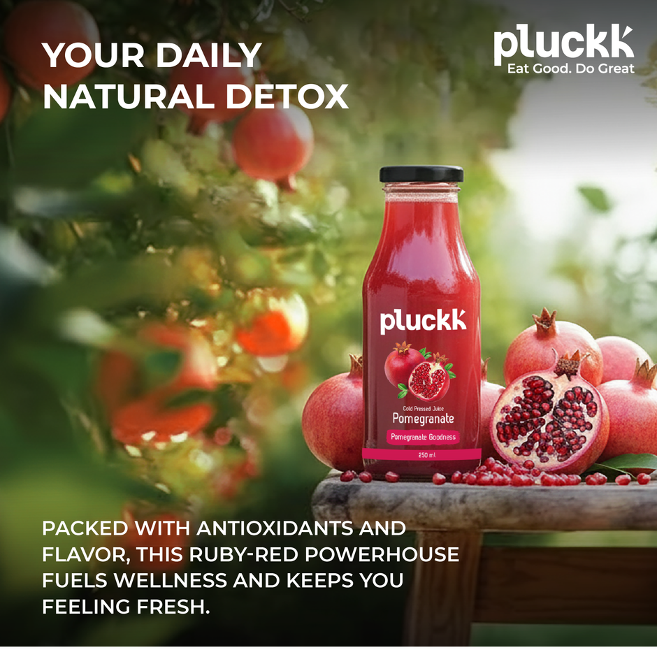  Pluckk Cold-Pressed Pomegranate Fruit Juice | No Added Sugar | No Preservatives | Rich in Vitamin E Combo 