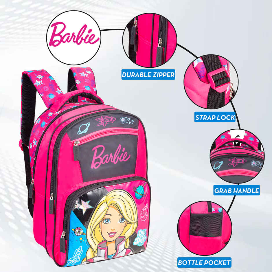 Striders Barbie School Bag for Girls 16 Inch Comfortable & Spacious Kids Backpack