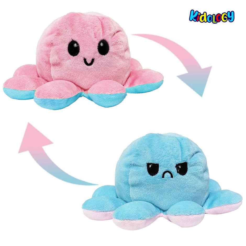 Kidology Reversible Octopus Animal Soft Toy | Blue & Pink
