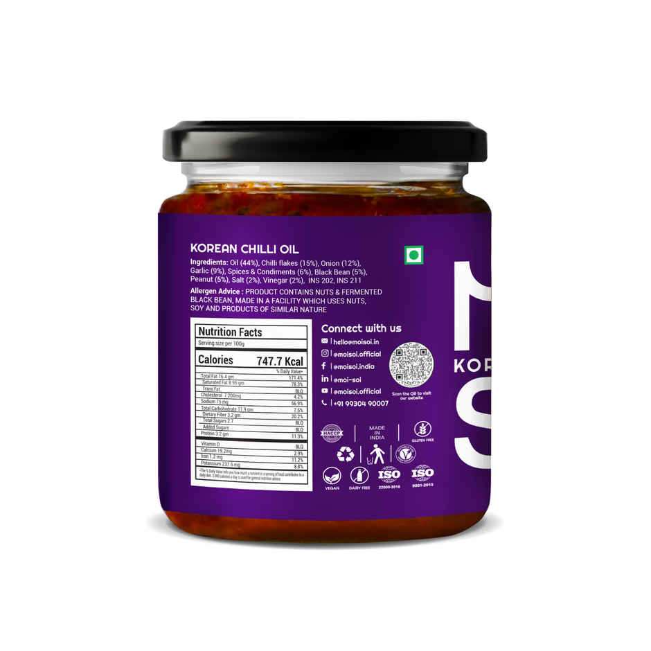 MOI SOI Korean Chilli Oil - Vegan, Used As Spread, Marinade & Dip