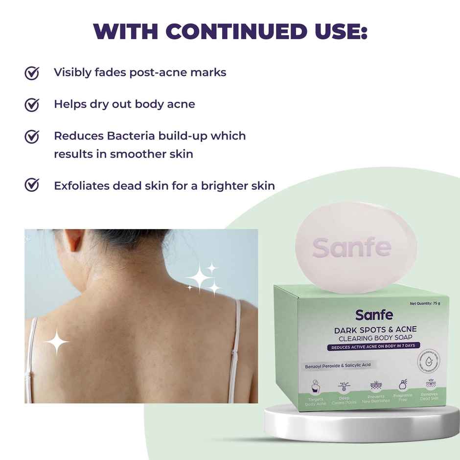 Sanfe Dark Spots & Acne Clearing Soap For Face And Body Pimple Removal Combo    