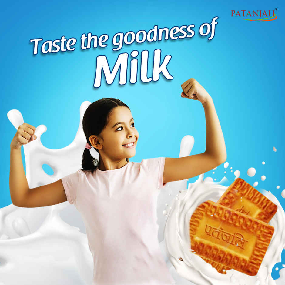 Patanjali Doodh Atta Biscuits - Whole Wheat Milk biscuits, Rich in Fibre