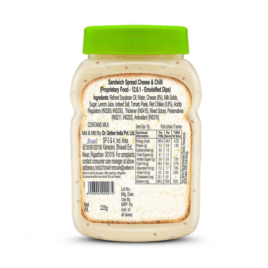 Dr. Oetker Fun Foods Veg Cheese & Chilli Sandwich Spread