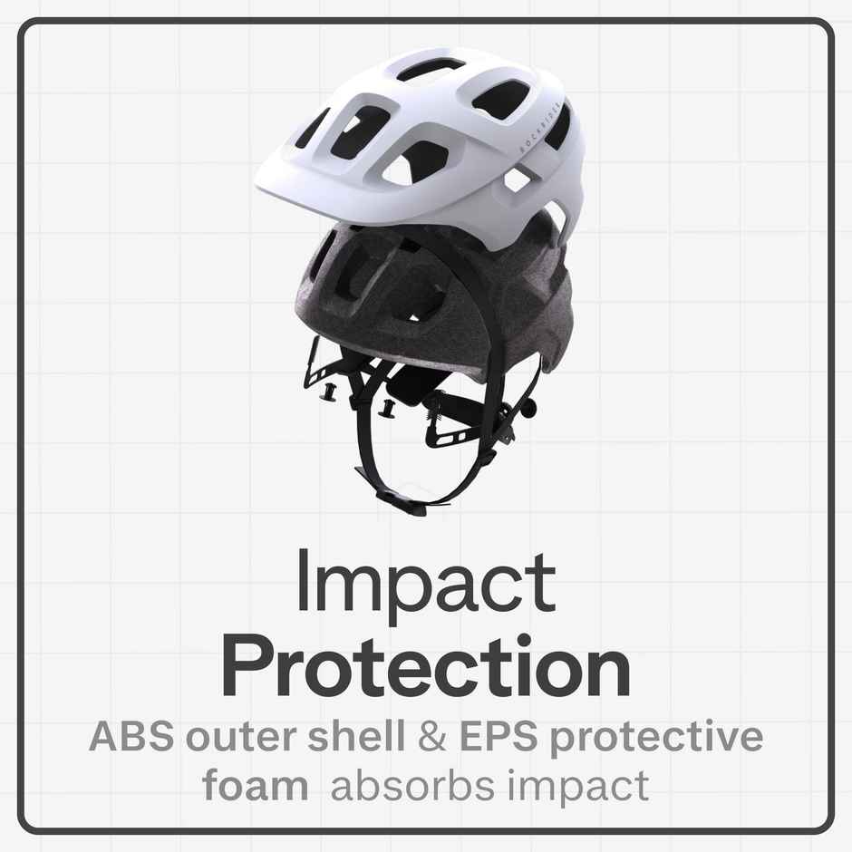 Decathlon | Rockrider Adult MTB Cycling Helmet | White - M